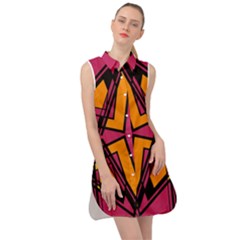 Abstract Geometric Design    Sleeveless Shirt Dress by Eskimos