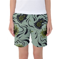 Floral Pattern Paisley Style Paisley Print   Women s Basketball Shorts by Eskimos