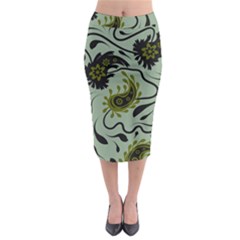 Floral Pattern Paisley Style Paisley Print   Midi Pencil Skirt by Eskimos