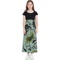 Floral Pattern Paisley Style Paisley Print   Kids  Flared Maxi Skirt by Eskimos