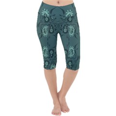 Floral Pattern Paisley Style Paisley Print   Lightweight Velour Cropped Yoga Leggings by Eskimos