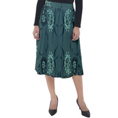 Floral Pattern Paisley Style Paisley Print   Classic Velour Midi Skirt  by Eskimos
