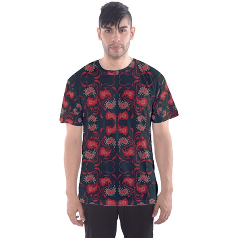 Floral Pattern Paisley Style Paisley Print   Men s Sport Mesh Tee by Eskimos