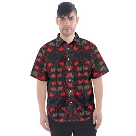 Floral Pattern Paisley Style Paisley Print   Men s Short Sleeve Shirt by Eskimos