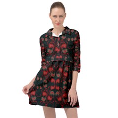 Floral Pattern Paisley Style Paisley Print   Mini Skater Shirt Dress by Eskimos