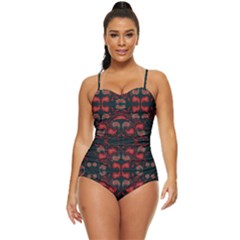 Floral Pattern Paisley Style Paisley Print   Retro Full Coverage Swimsuit by Eskimos