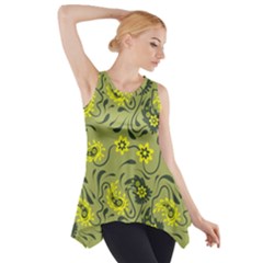 Floral Pattern Paisley Style Paisley Print   Side Drop Tank Tunic by Eskimos