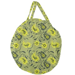 Floral Pattern Paisley Style Paisley Print   Giant Round Zipper Tote by Eskimos