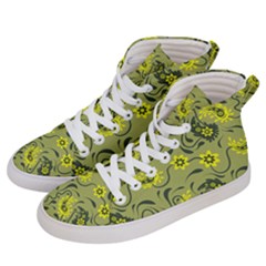 Floral Pattern Paisley Style Paisley Print   Men s Hi-top Skate Sneakers by Eskimos