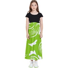 Folk Flowers Print Floral Pattern Ethnic Art Kids  Flared Maxi Skirt by Eskimos