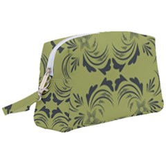 Floral Folk Damask Pattern Fantasy Flowers  Wristlet Pouch Bag (large) by Eskimos