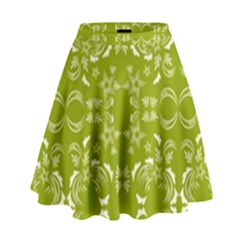 Floral Folk Damask Pattern  High Waist Skirt