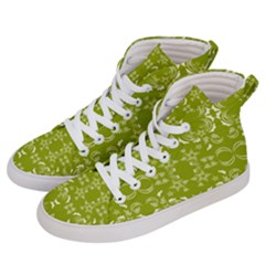 Floral Folk Damask Pattern  Men s Hi-top Skate Sneakers by Eskimos