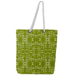 Floral Folk Damask Pattern  Full Print Rope Handle Tote (large) by Eskimos