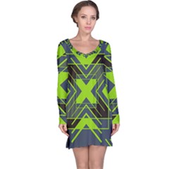 Abstract Geometric Design    Long Sleeve Nightdress by Eskimos