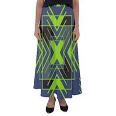 Abstract Geometric Design    Flared Maxi Skirt by Eskimos