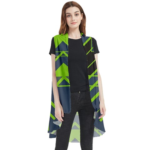 Abstract Geometric Design    Sleeveless Chiffon Waistcoat Shirt by Eskimos