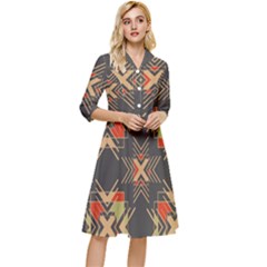 Abstract Geometric Design    Classy Knee Length Dress by Eskimos