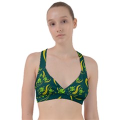 Folk Flowers Print Floral Pattern Ethnic Art Sweetheart Sports Bra by Eskimos