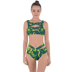 Folk Flowers Print Floral Pattern Ethnic Art Bandaged Up Bikini Set  by Eskimos