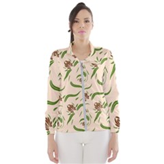 Folk Flowers Print Floral Pattern Ethnic Art Women s Windbreaker by Eskimos