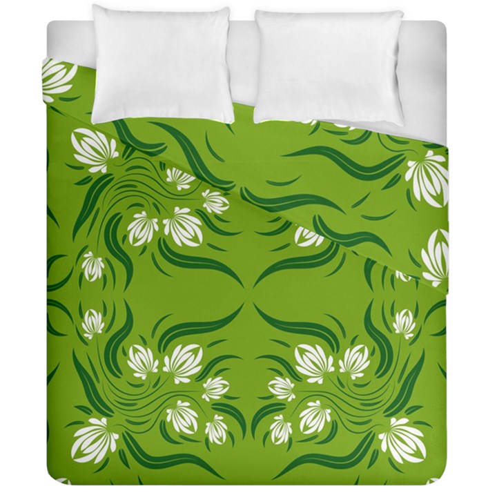 Floral folk damask pattern  Duvet Cover Double Side (California King Size)
