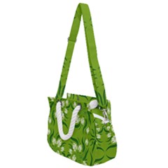 Floral Folk Damask Pattern  Rope Handles Shoulder Strap Bag by Eskimos