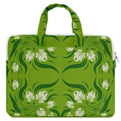 Floral folk damask pattern  MacBook Pro Double Pocket Laptop Bag