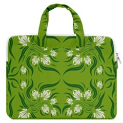 Floral Folk Damask Pattern  Macbook Pro Double Pocket Laptop Bag (large) by Eskimos