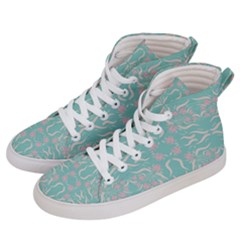 Floral Folk Damask Pattern  Women s Hi-top Skate Sneakers by Eskimos