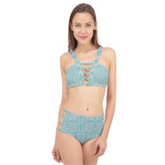 Floral Folk Damask Pattern  Cage Up Bikini Set by Eskimos