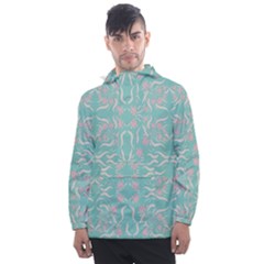 Floral Folk Damask Pattern  Men s Front Pocket Pullover Windbreaker by Eskimos