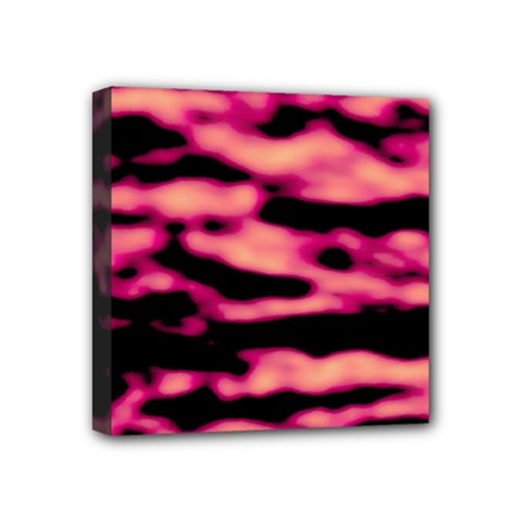 Pink  Waves Abstract Series No2 Mini Canvas 4  X 4  (stretched) by DimitriosArt