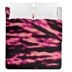 Pink  Waves Abstract Series No2 Duvet Cover Double Side (queen Size) by DimitriosArt