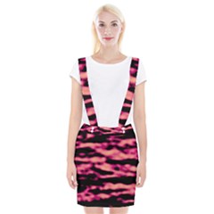 Pink  Waves Abstract Series No2 Braces Suspender Skirt by DimitriosArt