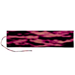 Pink  Waves Abstract Series No2 Roll Up Canvas Pencil Holder (l) by DimitriosArt