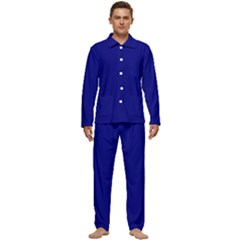 Color Navy Men s Long Sleeve Velvet Pocket Pajamas Set by Kultjers