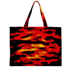 Red  Waves Abstract Series No17 Zipper Mini Tote Bag by DimitriosArt