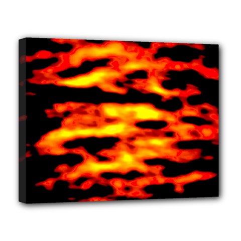Red  Waves Abstract Series No18 Canvas 14  X 11  (stretched) by DimitriosArt