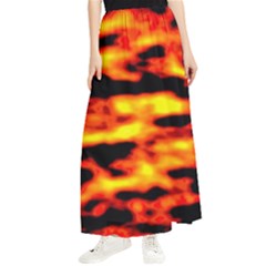 Red  Waves Abstract Series No18 Maxi Chiffon Skirt by DimitriosArt