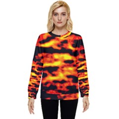 Red  Waves Abstract Series No18 Hidden Pocket Sweatshirt by DimitriosArt