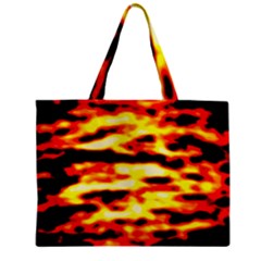 Red  Waves Abstract Series No19 Zipper Mini Tote Bag by DimitriosArt