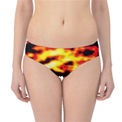 Red  Waves Abstract Series No19 Hipster Bikini Bottoms by DimitriosArt