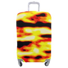 Red  Waves Abstract Series No19 Luggage Cover (medium) by DimitriosArt