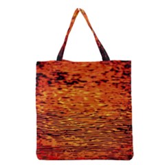 Red Waves Flow Series 1 Grocery Tote Bag by DimitriosArt