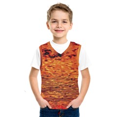 Red Waves Flow Series 1 Kids  Basketball Tank Top by DimitriosArt