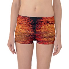 Red Waves Flow Series 1 Boyleg Bikini Bottoms by DimitriosArt