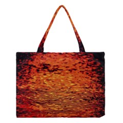 Red Waves Flow Series 1 Medium Tote Bag by DimitriosArt