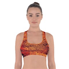 Red Waves Flow Series 1 Cross Back Sports Bra by DimitriosArt