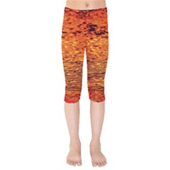 Red Waves Flow Series 1 Kids  Capri Leggings 